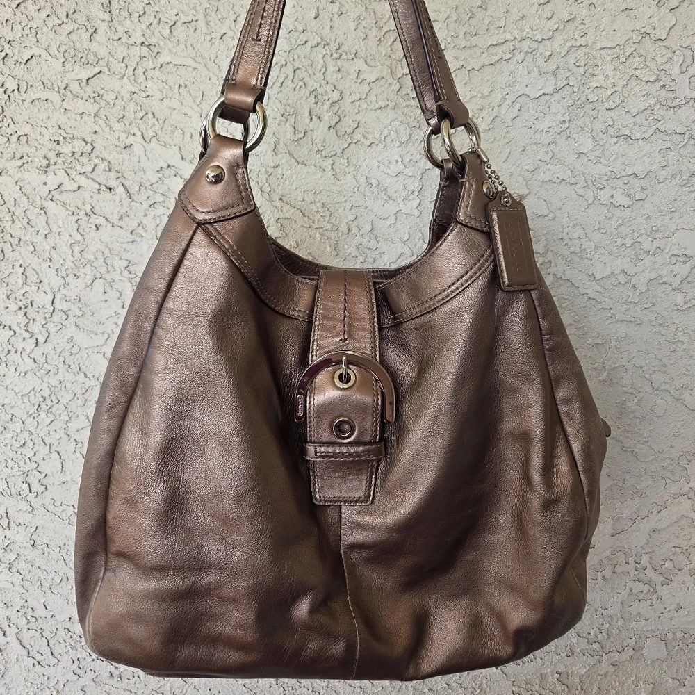 Coach Bronze Metallic Hobo Bag Like New